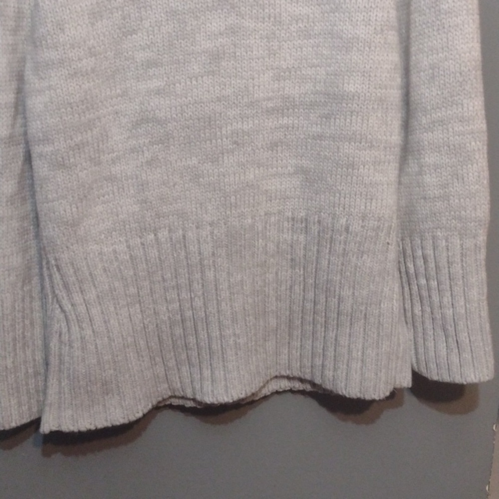 White House Black Market Grey and White Gradient Chunky Knit Sweater size large - Picture 4 of 8
